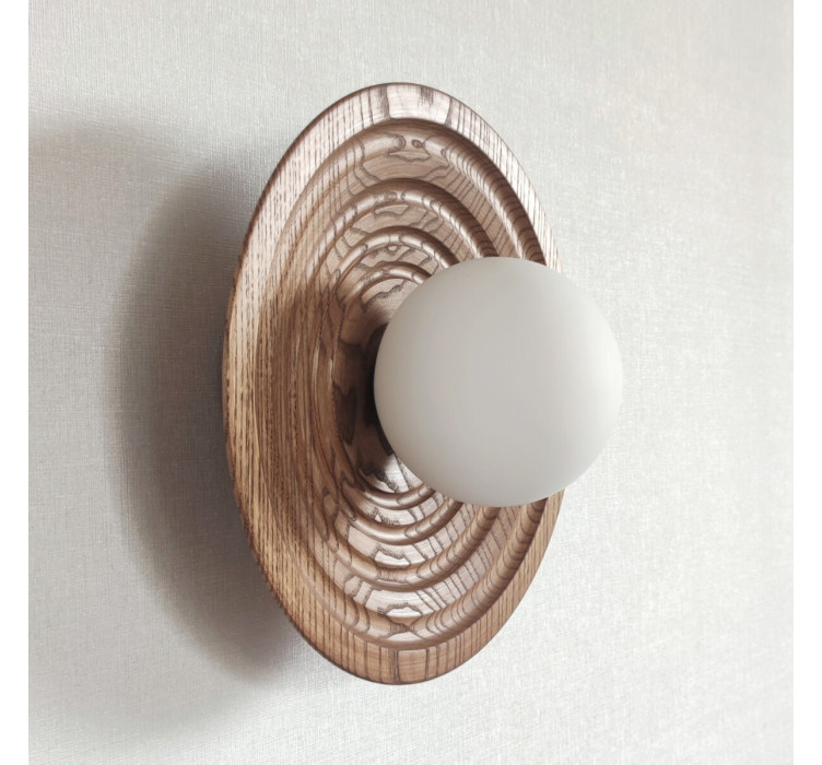Бра лофт на стіну з ясеню Орбіт2 (Walnut)2